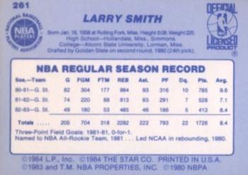 1983-84 Star #261 Larry Smith Back