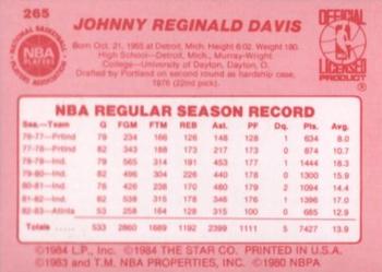 1983-84 Star #265 Johnny Davis Back