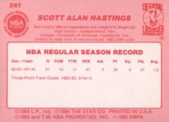 1983-84 Star #267 Scott Hastings Back