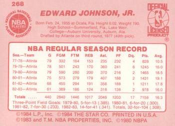 1983-84 Star #268 Eddie Johnson Back
