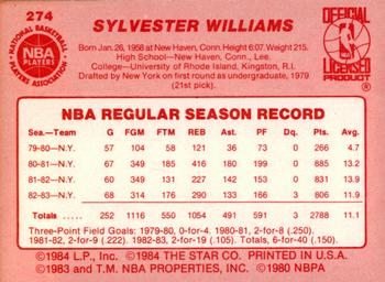 1983-84 Star #274 Sly Williams Back