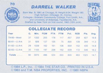 1983-84 Star #70 Darrell Walker Back