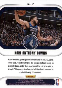2018-19 Panini Threads - Board of Directors #7 Karl-Anthony Towns Back