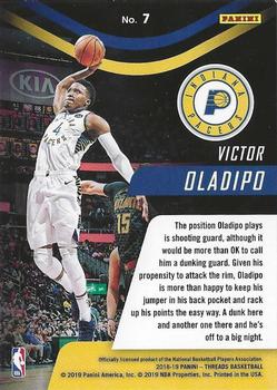 2018-19 Panini Threads - Bringing Down the House Dazzle #7 Victor Oladipo Back