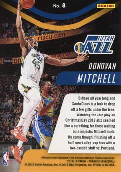 2018-19 Panini Threads - Bringing Down the House Dazzle #8 Donovan Mitchell Back