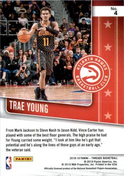 2018-19 Panini Threads - Floor Generals #4 Trae Young Back