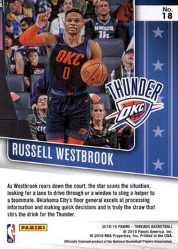 2018-19 Panini Threads - Floor Generals Dazzle #18 Russell Westbrook Back