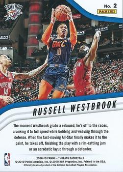 2018-19 Panini Threads - High Octane Dazzle #2 Russell Westbrook Back