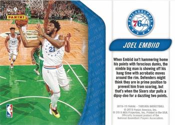 2018-19 Panini Threads - In Motion #9 Joel Embiid Back