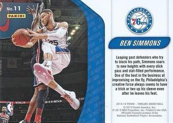 2018-19 Panini Threads - In Motion #11 Ben Simmons Back