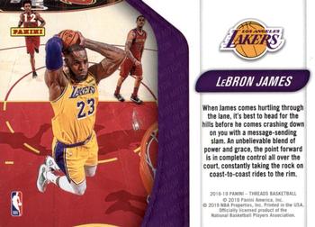 2018-19 Panini Threads - In Motion #12 LeBron James Back