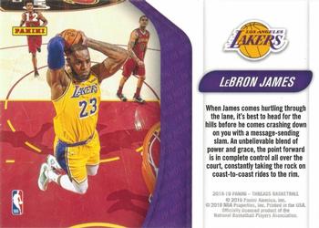 2018-19 Panini Threads - In Motion Dazzle #12 LeBron James Back
