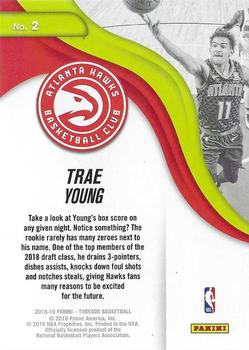 2018-19 Panini Threads - Next Wave #2 Trae Young Back