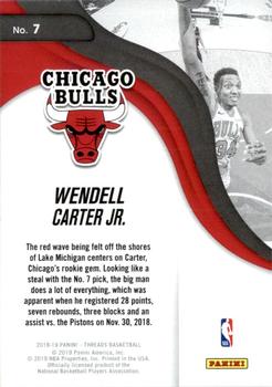 2018-19 Panini Threads - Next Wave #7 Wendell Carter Jr. Back