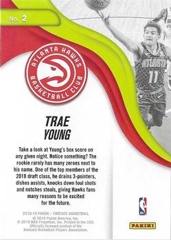 2018-19 Panini Threads - Next Wave Dazzle #2 Trae Young Back