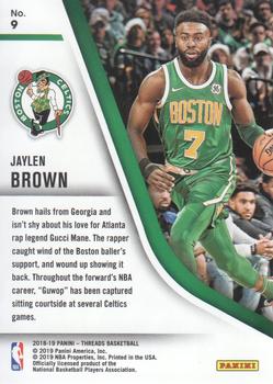 2018-19 Panini Threads - Our Time #9 Jaylen Brown Back