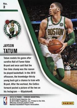 2018-19 Panini Threads - Our Time Dazzle #2 Jayson Tatum Back