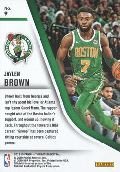 2018-19 Panini Threads - Our Time Dazzle #9 Jaylen Brown Back