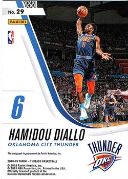 2018-19 Panini Threads - Rookie Signatures #29 Hamidou Diallo Back