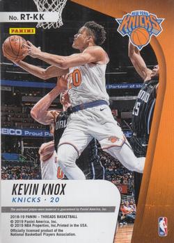 2018-19 Panini Threads - Rookie Threads #RT-KK Kevin Knox Back