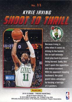 2018-19 Panini Threads - Shoot to Thrill #11 Kyrie Irving Back
