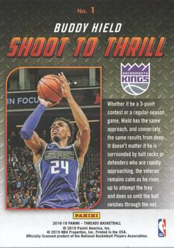 2018-19 Panini Threads - Shoot to Thrill Dazzle #1 Buddy Hield Back