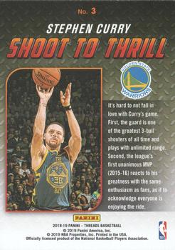2018-19 Panini Threads - Shoot to Thrill Dazzle #3 Stephen Curry Back