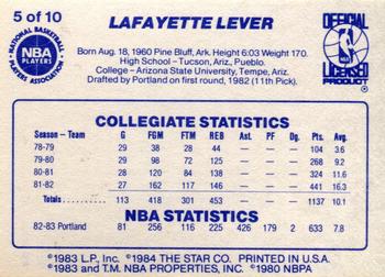 1983-84 Star All-Rookies #5 Lafayette Lever Back