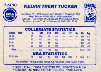 1983-84 Star All-Rookies #7 Trent Tucker Back