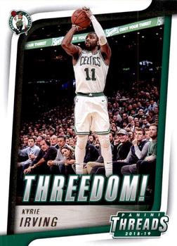 2018-19 Panini Threads - Threedom! #3 Kyrie Irving Front
