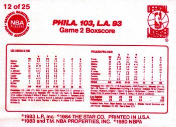 1983-84 Star Sixers Champs #12 Phila. 103, L.A. 93 Back