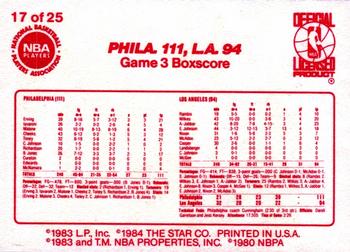 1983-84 Star Sixers Champs #17 Phila. 111, L.A. 94 Back