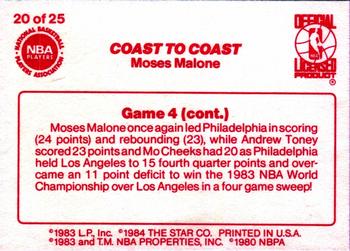 1983-84 Star Sixers Champs #20 Moses Malone Back