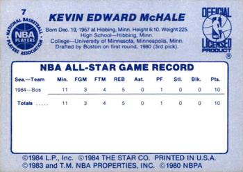 1984 Star All-Star Game #7 Kevin McHale Back