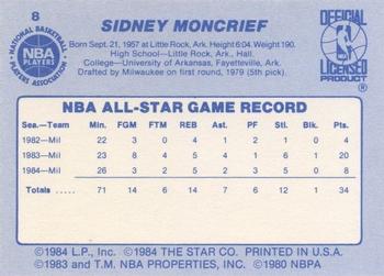 1984 Star All-Star Game #8 Sidney Moncrief Back