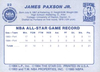 1984 Star All-Star Game #22 Jim Paxson Back