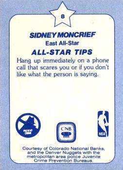 1984 Star All-Star Game Police #8 Sidney Moncrief Back