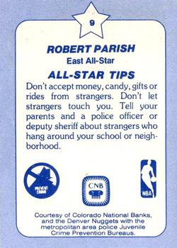 1984 Star All-Star Game Police #9 Robert Parish Back