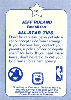 1984 Star All-Star Game Police #10 Jeff Ruland Back