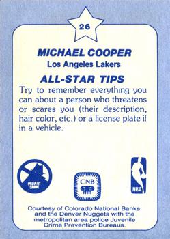 1984 Star All-Star Game Police #26 Michael Cooper Back