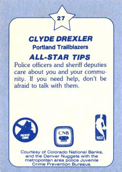 1984 Star All-Star Game Police #27 Clyde Drexler Back