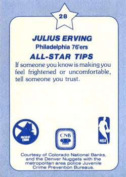 1984 Star All-Star Game Police #28 Julius Erving Back