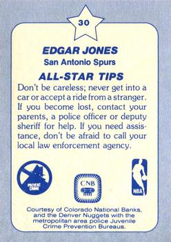 1984 Star All-Star Game Police #30 Edgar Jones Back