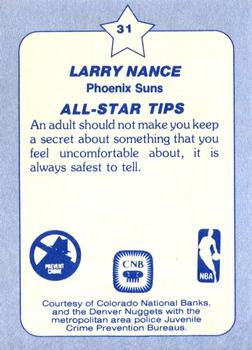 1984 Star All-Star Game Police #31 Larry Nance Back