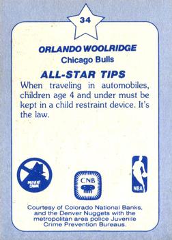 1984 Star All-Star Game Police #34 Orlando Woolridge Back