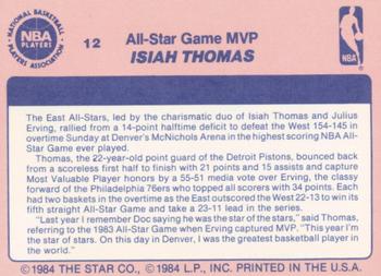 1984 Star Awards Banquet #12 Isiah Thomas Back