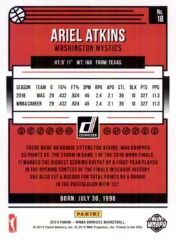 2019 Donruss WNBA #18 Ariel Atkins Back