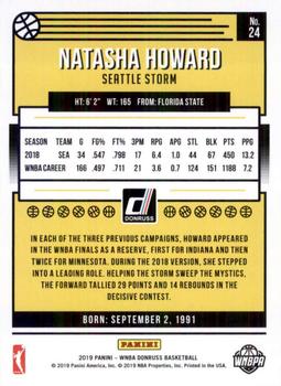 2019 Donruss WNBA #24 Natasha Howard Back