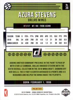 2019 Donruss WNBA #36 Azura Stevens Back