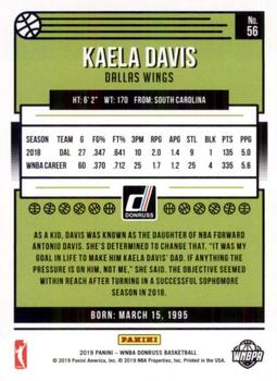 2019 Donruss WNBA #56 Kaela Davis Back